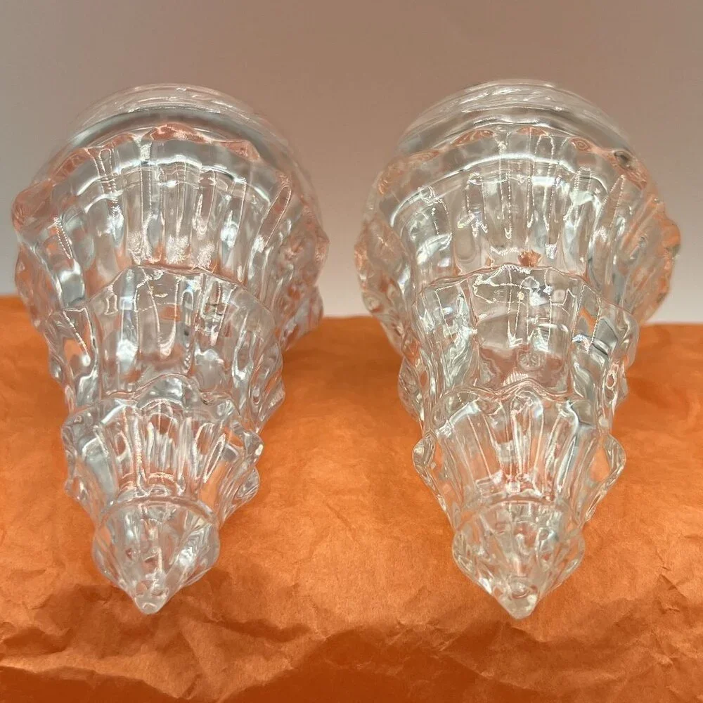 Gorham Fine Crystal Salt Pepper Shakers Christmas Tree 4